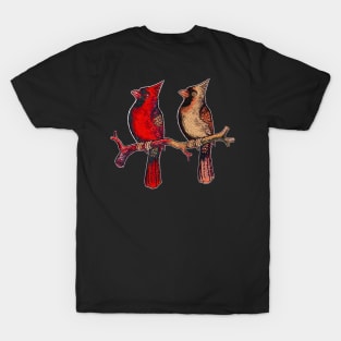 Red Cardinal birds T-Shirt